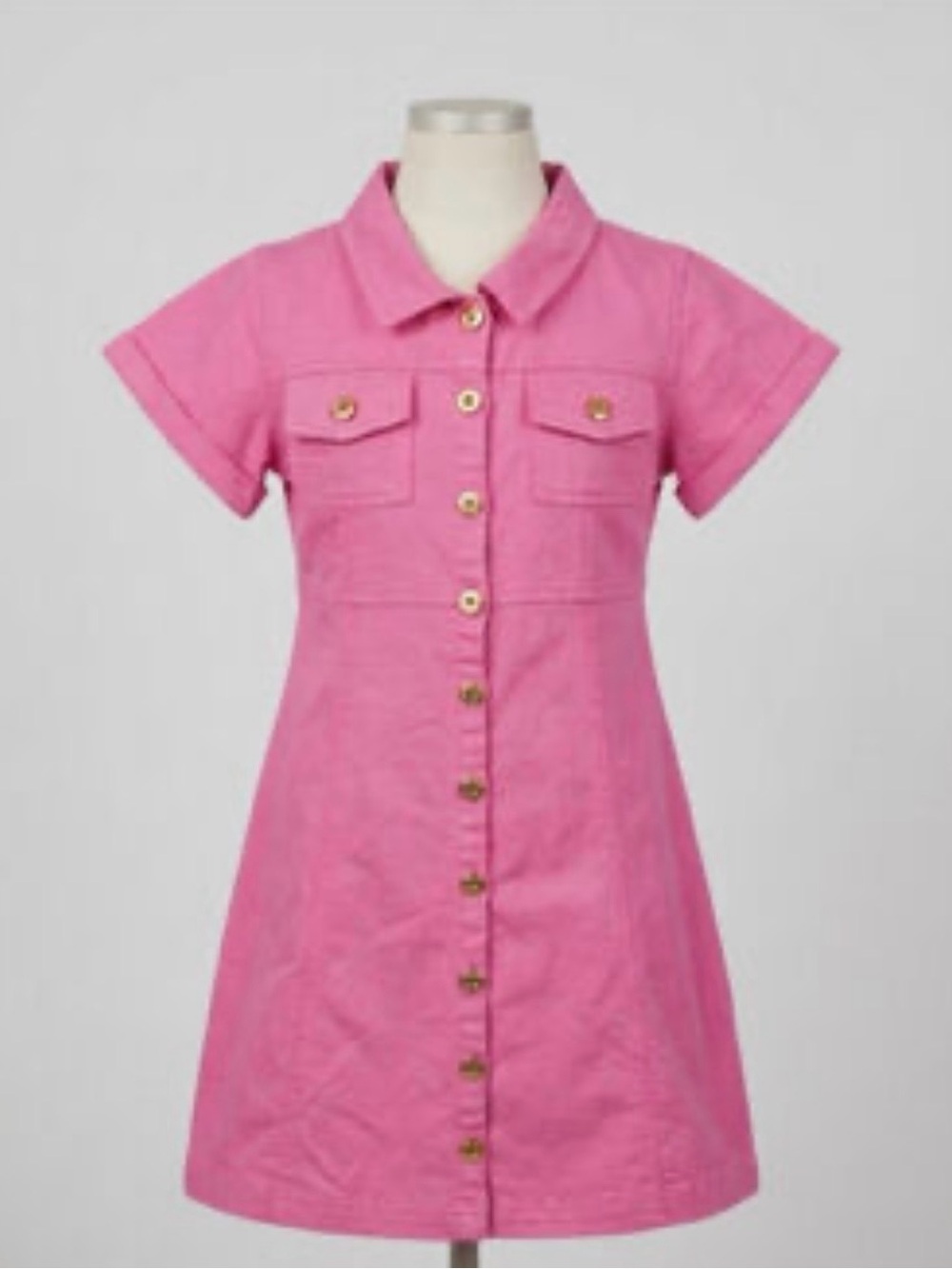 NWT Vince Camuto Girls' Pink Button-Front Shirt Dress